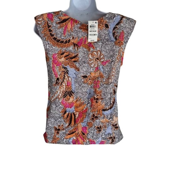 INC Concept Size Med Sleeveless Floral Cotton Print Top Blouse MRSP 39.50 - Picture 6 of 6